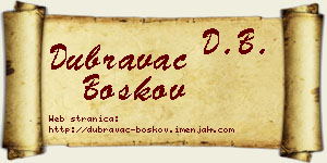 Dubravac Boškov vizit kartica